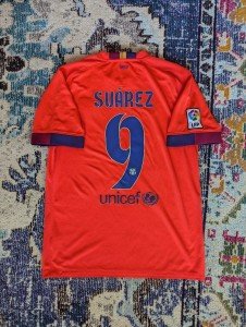 FC Barcelona Away Luis Suarez Soccer Jersey - Orange
