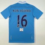 Signed Sergio Aguero Manchester City Blue Jersey