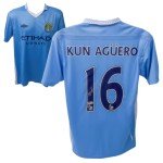 Sergio Aguero Signed Manchester City Jersey #16