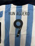 Sergio Aguero Signed Blue Manchester Soccer Jersey