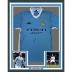 Framed Signed Sergio Aguero Man City Jersey