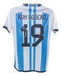 Sergio Aguero Signed Argentina Home Jersey #19