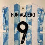 Sergio Aguero Signed Argentina Blue Soccer Jersey