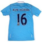 Sergio Aguero Signed Manchester City Soccer Jersey