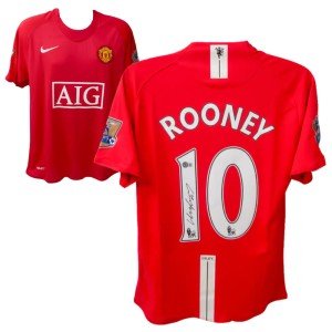 Wayne Rooney Autographed Manchester United Jersey #10
