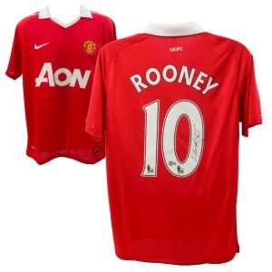 Wayne Rooney Autographed Manchester United Jersey #10