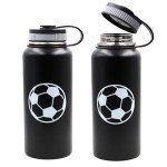 32 oz Soccer Water Bottle with Straw & Flex Lid