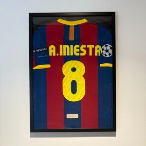 Framed Barcelona Andrés Iniesta Jersey Display