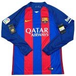 Barcelona Home Jersey #8 A. Iniesta - Small Long Sleeve