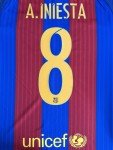 Barcelona Home Jersey #8 A. Iniesta - Small Long Sleeve