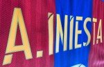 Barcelona Home Jersey #8 A. Iniesta - Small Long Sleeve