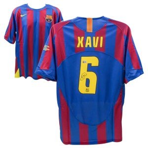 Xavi Hernandez Autographed Barcelona Jersey #6