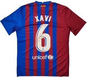 Xavi Hernandez Autographed Nike Barcelona Jersey