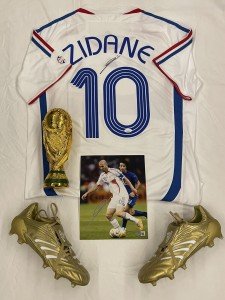 Zidane Signed 2006 France Away Jersey & Boots