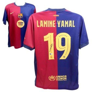 Lamine Yamal Autographed Barcelona Home Jersey #19