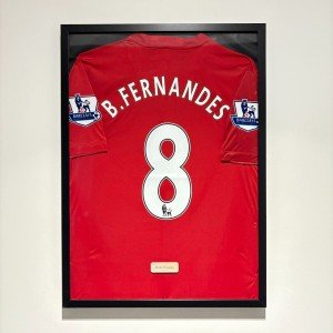Framed Bruno Fernandes Manchester United Jersey