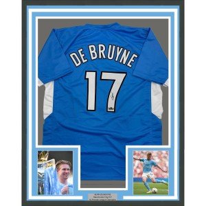 Framed Kevin De Bruyne Autographed Man City Jersey