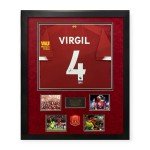 Virgil Van Dijk Autographed Framed Liverpool Jersey