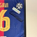 Framed Barcelona Gavi Soccer Jersey