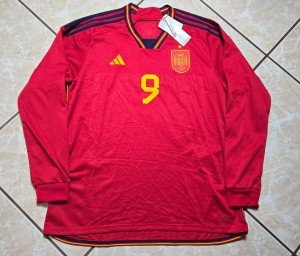 Adidas Gavi #9 Spain 2022 World Cup Jersey XL