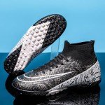 XJIODF Men's Black High-Top Soccer Shoes