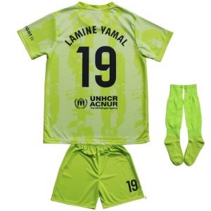 Barca Third #19 Lamine Yamal Kids Jersey Set