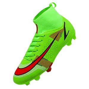 Men's High-Top Green Soccer Cleats for Training