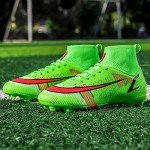 Men's High-Top Green Soccer Cleats for Training