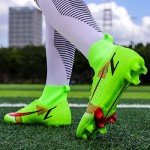 Men's High-Top Green Soccer Cleats for Training