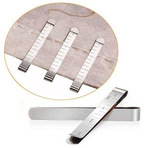 20-Piece Stainless Steel Sewing Clips with Ruler