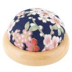Wooden Base Round Pin Cushion for Sewing