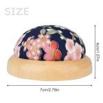 Wooden Base Round Pin Cushion for Sewing