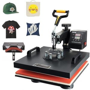 VEVOR 15x15 Dual Heat Press for T-Shirts & Hats