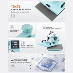 VEVOR 5-in-1 Heat Press Machine, 15x15 Inch