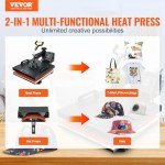VEVOR 15x15 Dual Heat Press for T-Shirts & Hats
