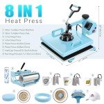 8-in-1 Heat Press Machine with Multiple Attachments