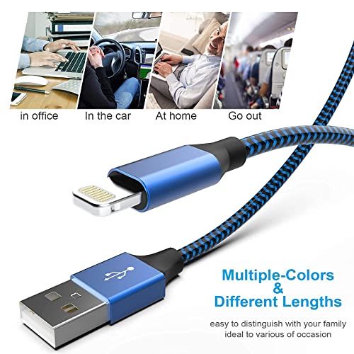 Apple MFi Certified 6-Pack Nylon Braided iPhone Chargers