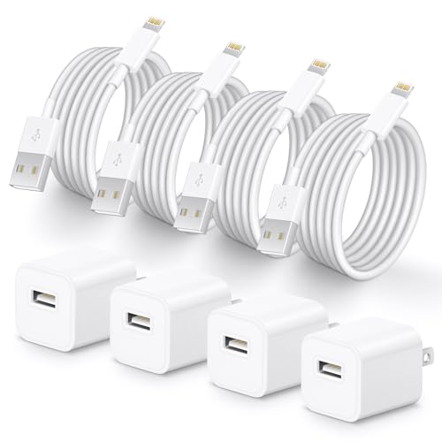 MFi Certified 6ft Lightning Charger Cable (4-Pack)