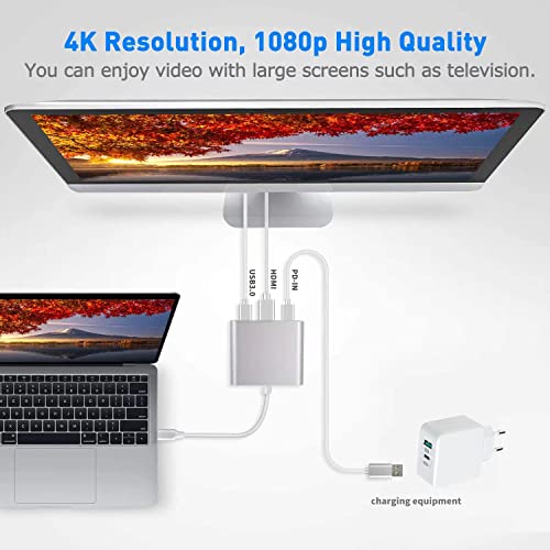 Battony USB C to HDMI Multiport Adapter 4K