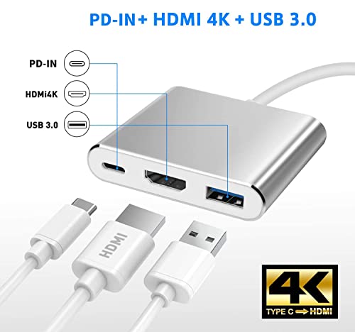 Battony USB C to HDMI Multiport Adapter 4K