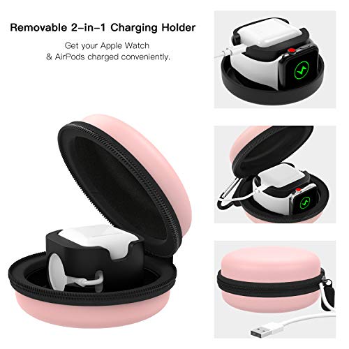 MoKo Rose Gold Travel Case for Apple Watch & AirPods
