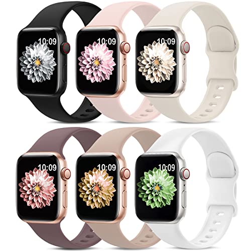 6 Pack Silicone Sport Bands for Apple Watch