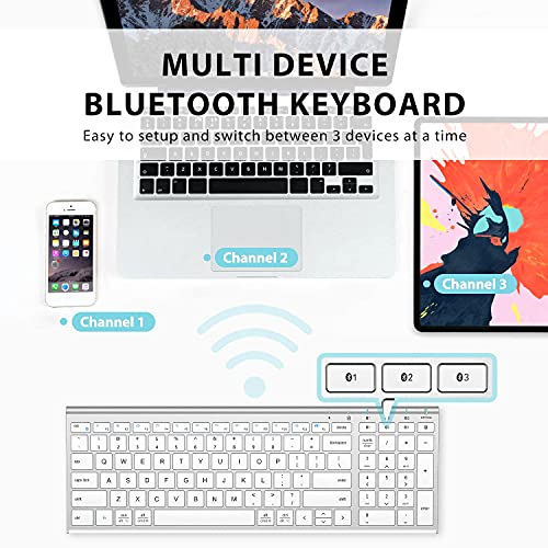 iClever BK10 Multi-Device Bluetooth Keyboard with Number Pad