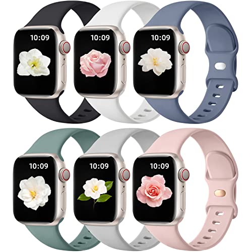 Maledan 6-Pack Silicone Sport Bands for Apple Watch