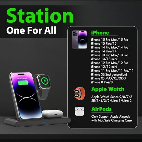 3-in-1 Wireless Charging Station for Apple Devices