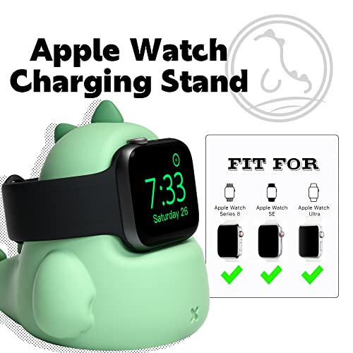Mint Green Dinosaur Charger Stand for Apple Watch
