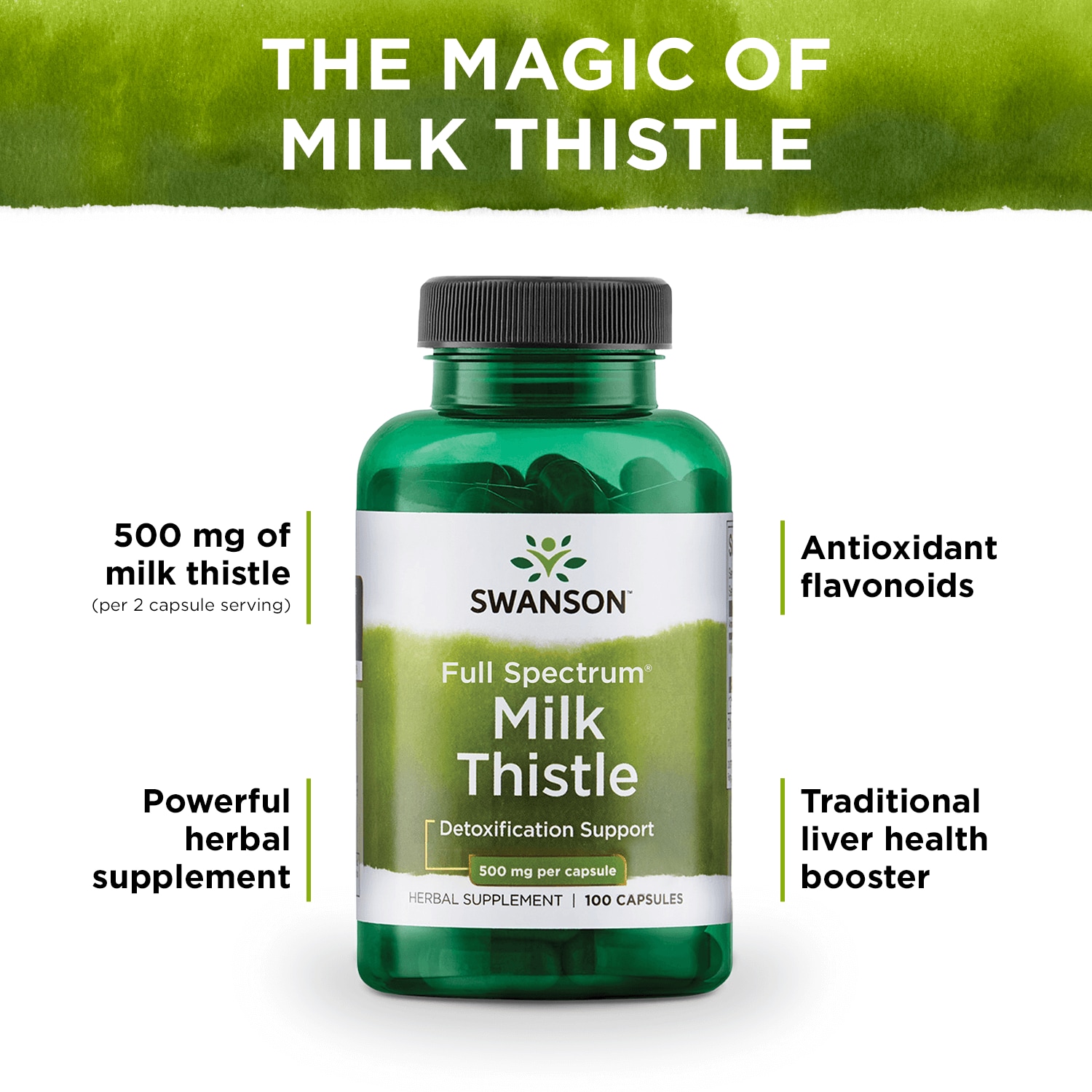 Full Spectrum Milk Thistle for Detox (100 Capsules)
