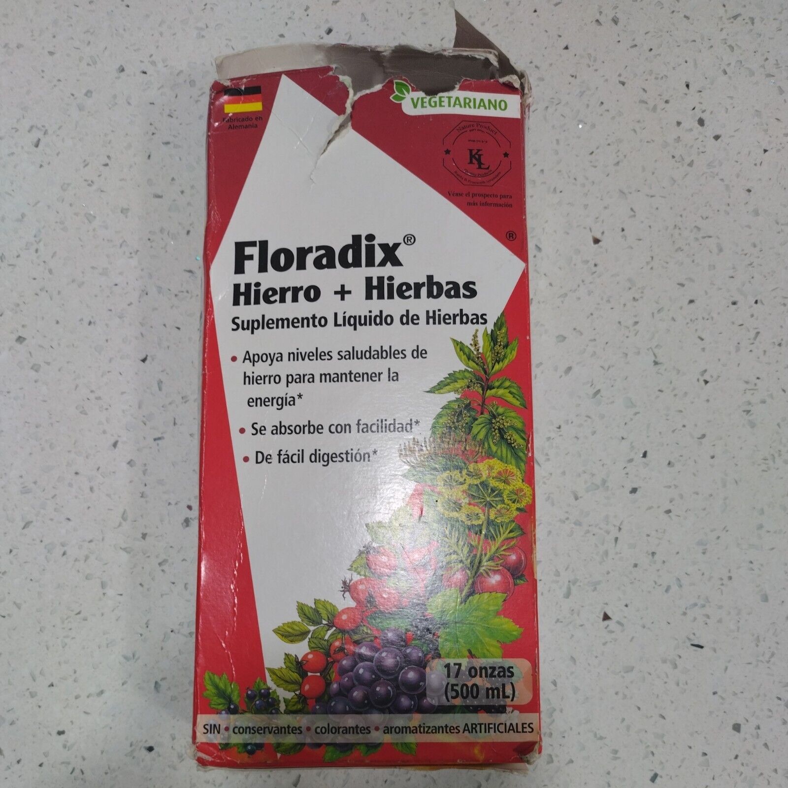 Floradix Vegetarian Iron Liquid Supplement: Energy Support (8 words)
