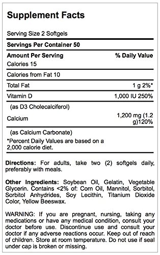 Calcium + Vitamin D3 Softgels for Bones