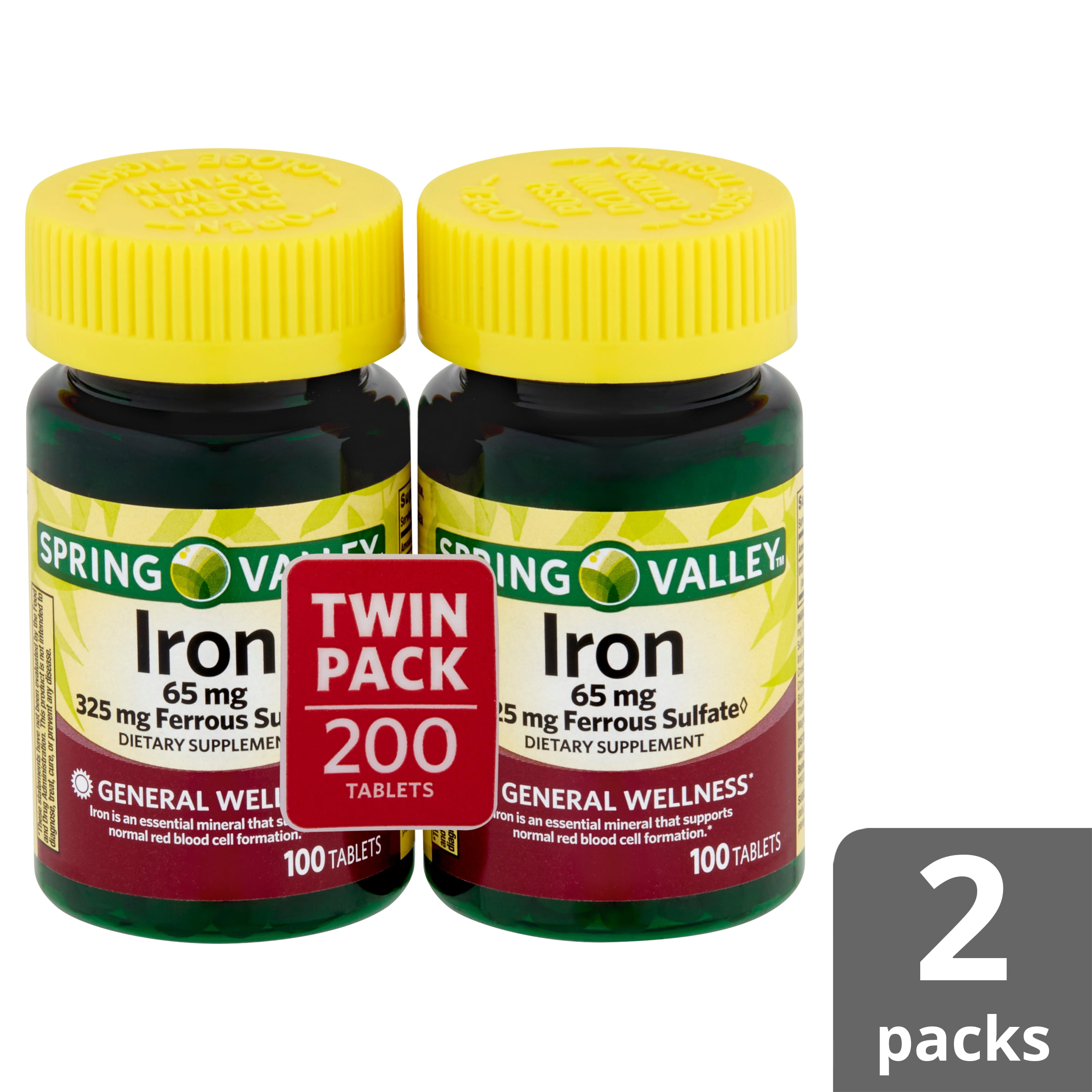 Iron Tablets - Spring Valley Twin Pack 100cnt